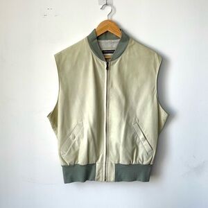 Vintage Giorgio Armani Leather Vest Men’s 52 L Pistachio Green Italy Archive